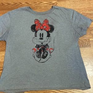 Disney MINNIE MOUSE distressed image gray tee
